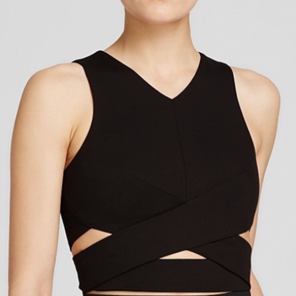 Nicholas Wrap Crop Top in Black size 0